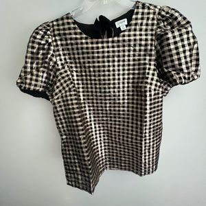 J crew Factory gold and black checked top. NWT. Size medium.